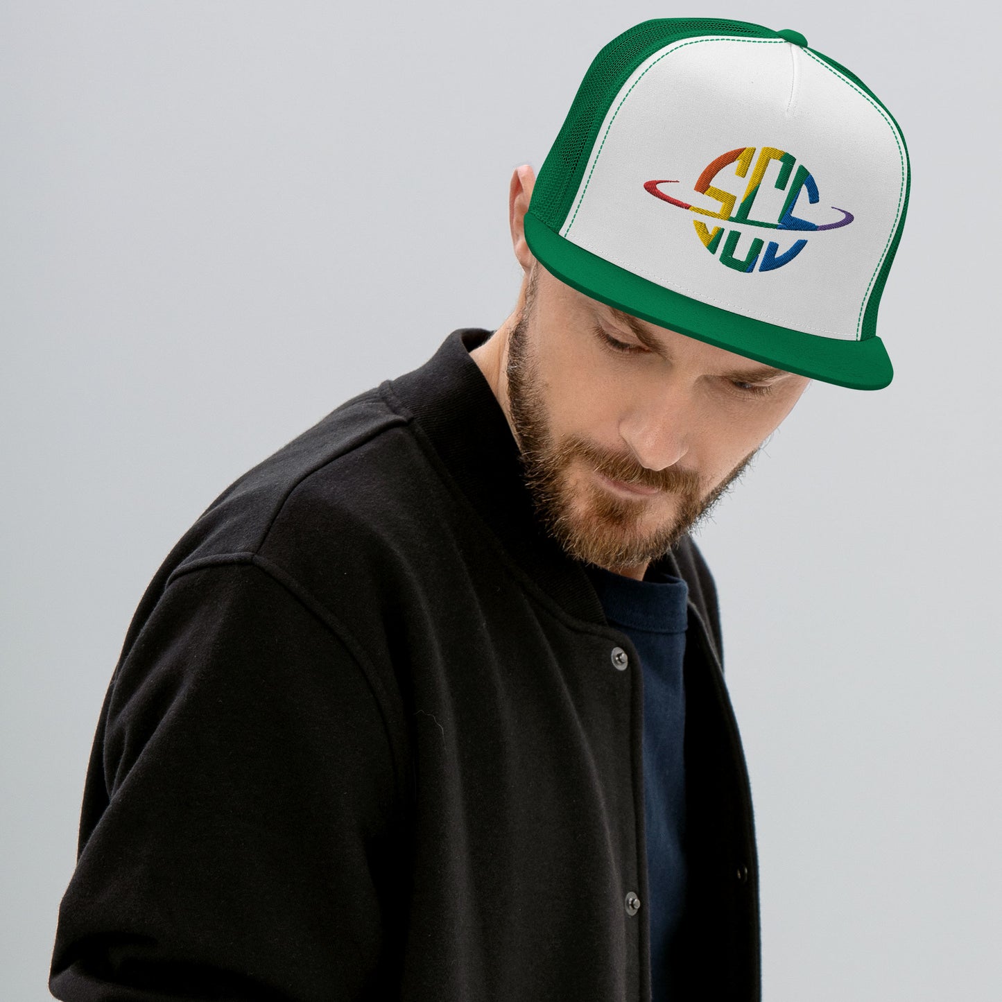 Space City Sound - Rainbow Pride Logo - Embroidered Trucker Cap