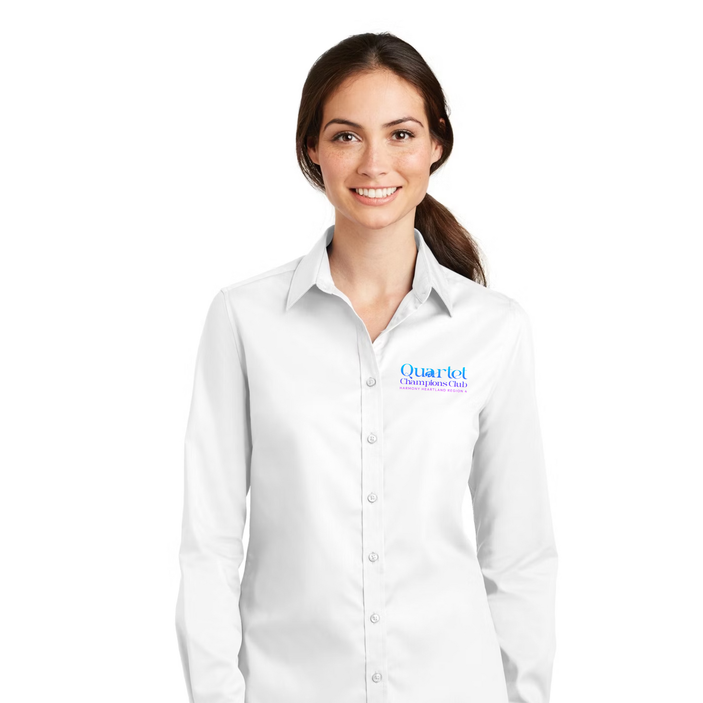 Region 4 QCC - Embroidered Women's Long Sleeve SuperPro React™ Twill Shirt