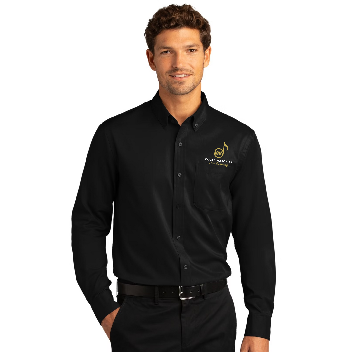 Vocal Majority - Embroidered Long Sleeve SuperPro React™ Twill Shirt