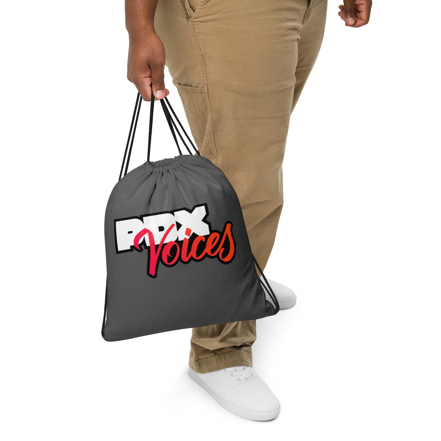 PDX Voices - Printed Drawstring bag