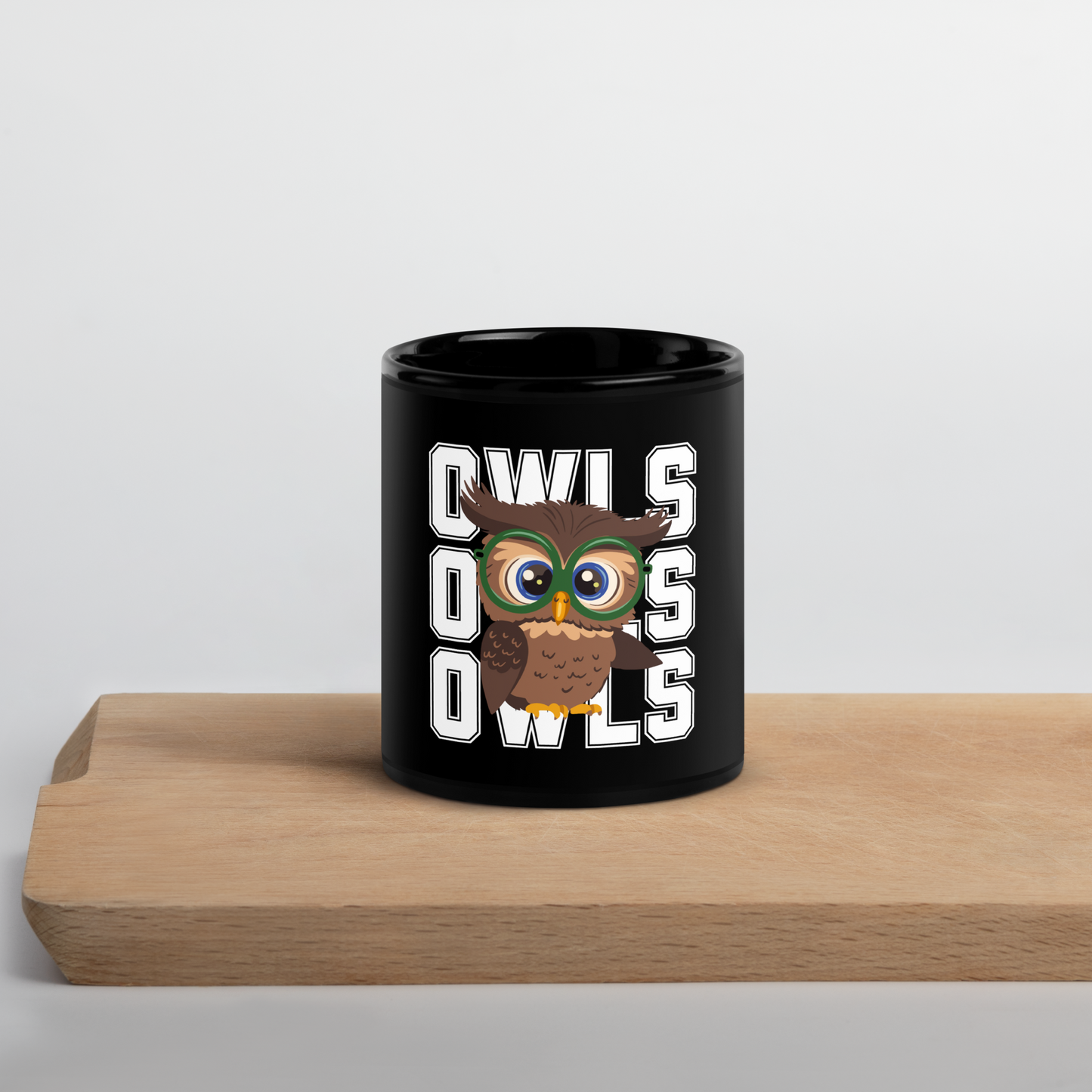 Audubon Owls - Black Glossy Mug