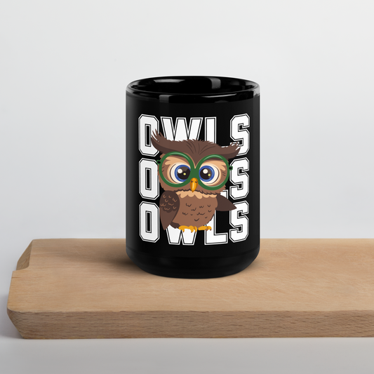 Audubon Owls - Black Glossy Mug