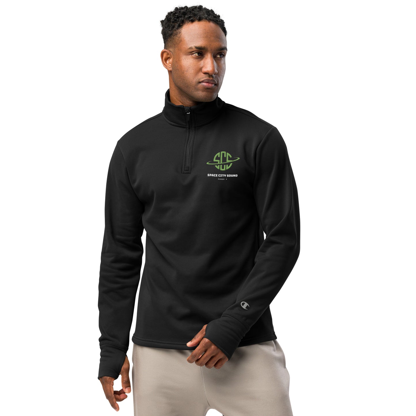 Space City Sound - Embroidered Champion Lightweight Quarter zip pullover