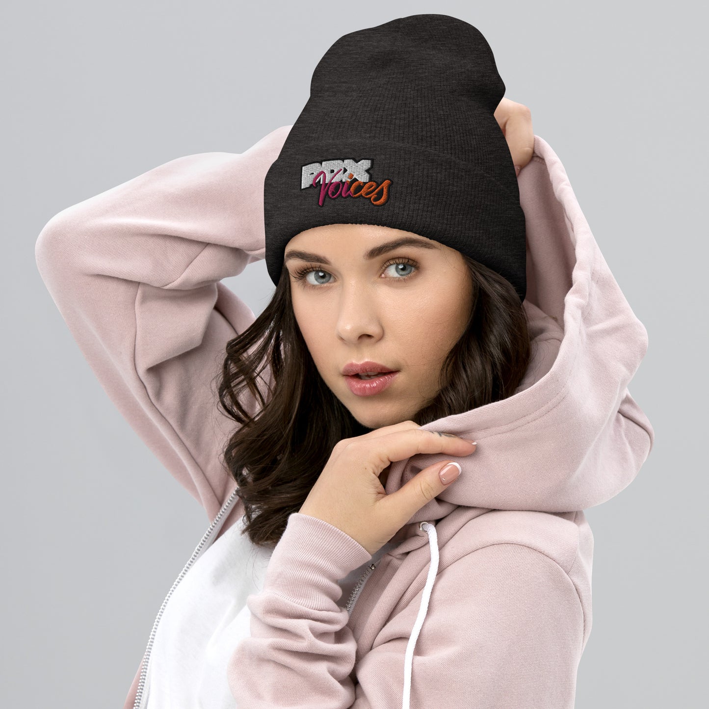 PDX Voices - Embroidered Cuffed Beanie