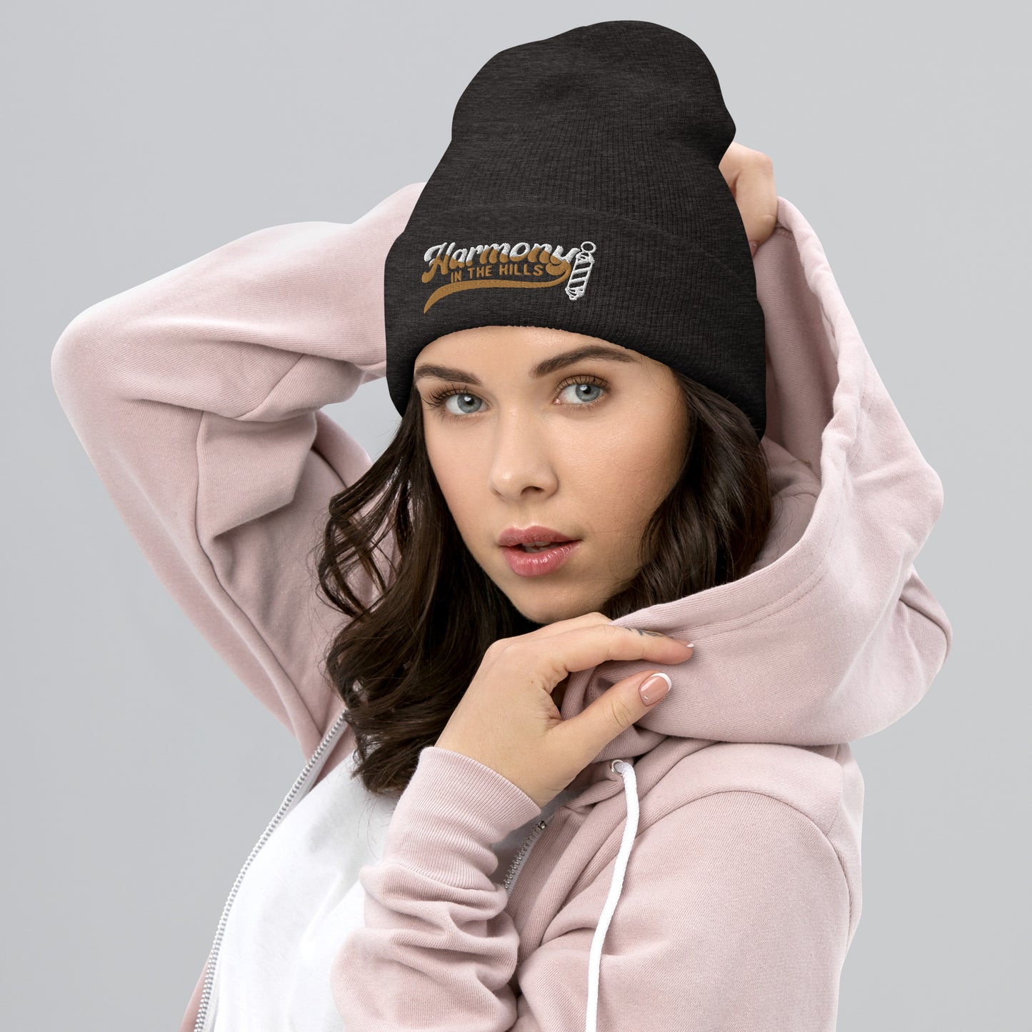 Harmony in the Hills - Embroidered Cuffed Beanie