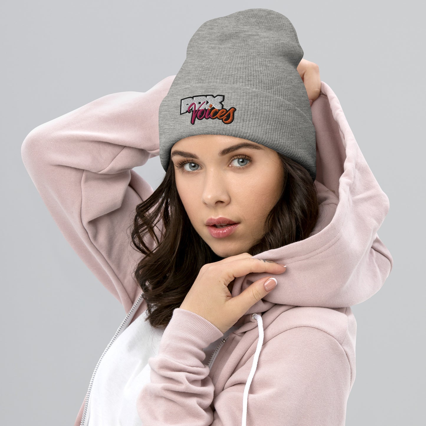 PDX Voices - Embroidered Cuffed Beanie