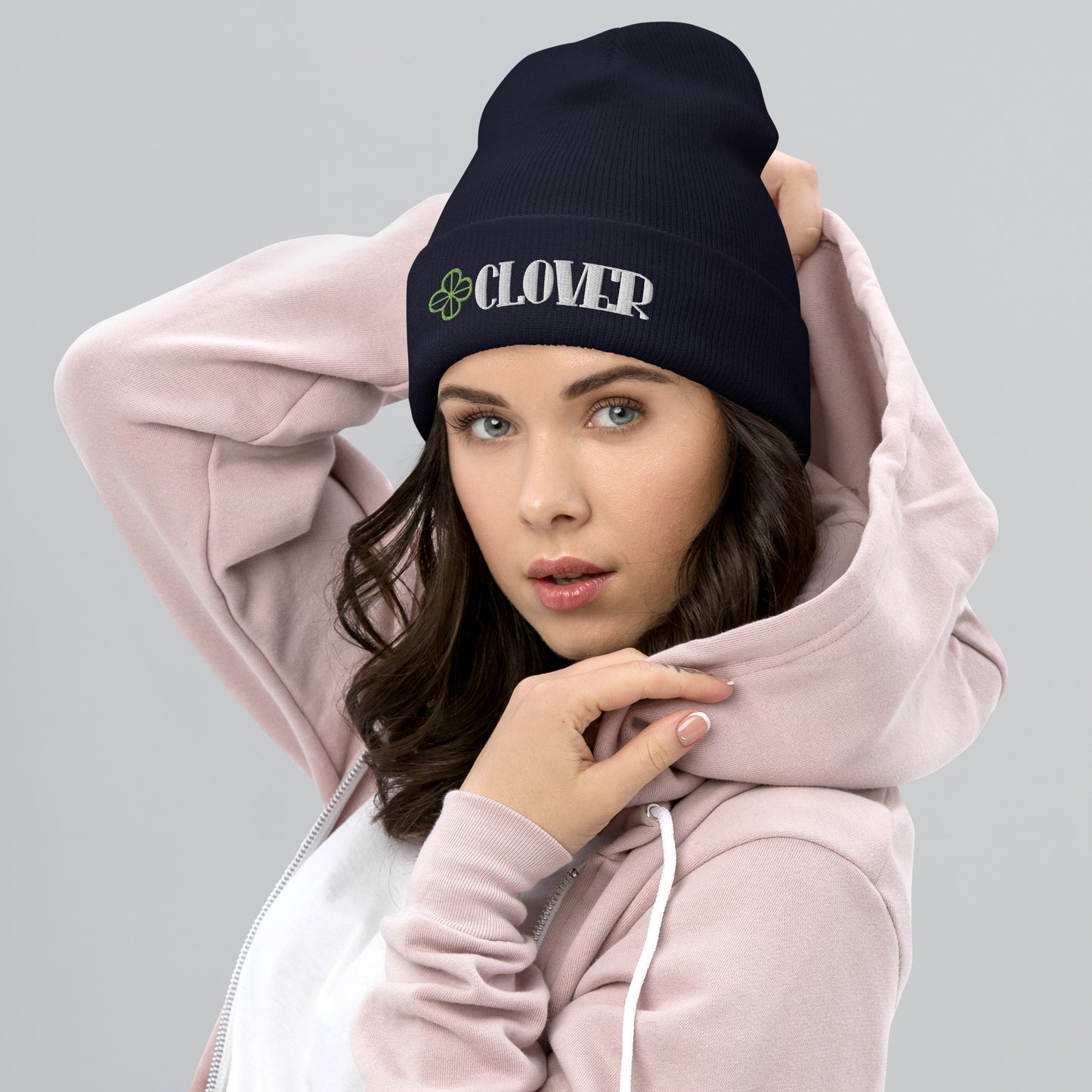 Clover - Embroidered Cuffed Beanie