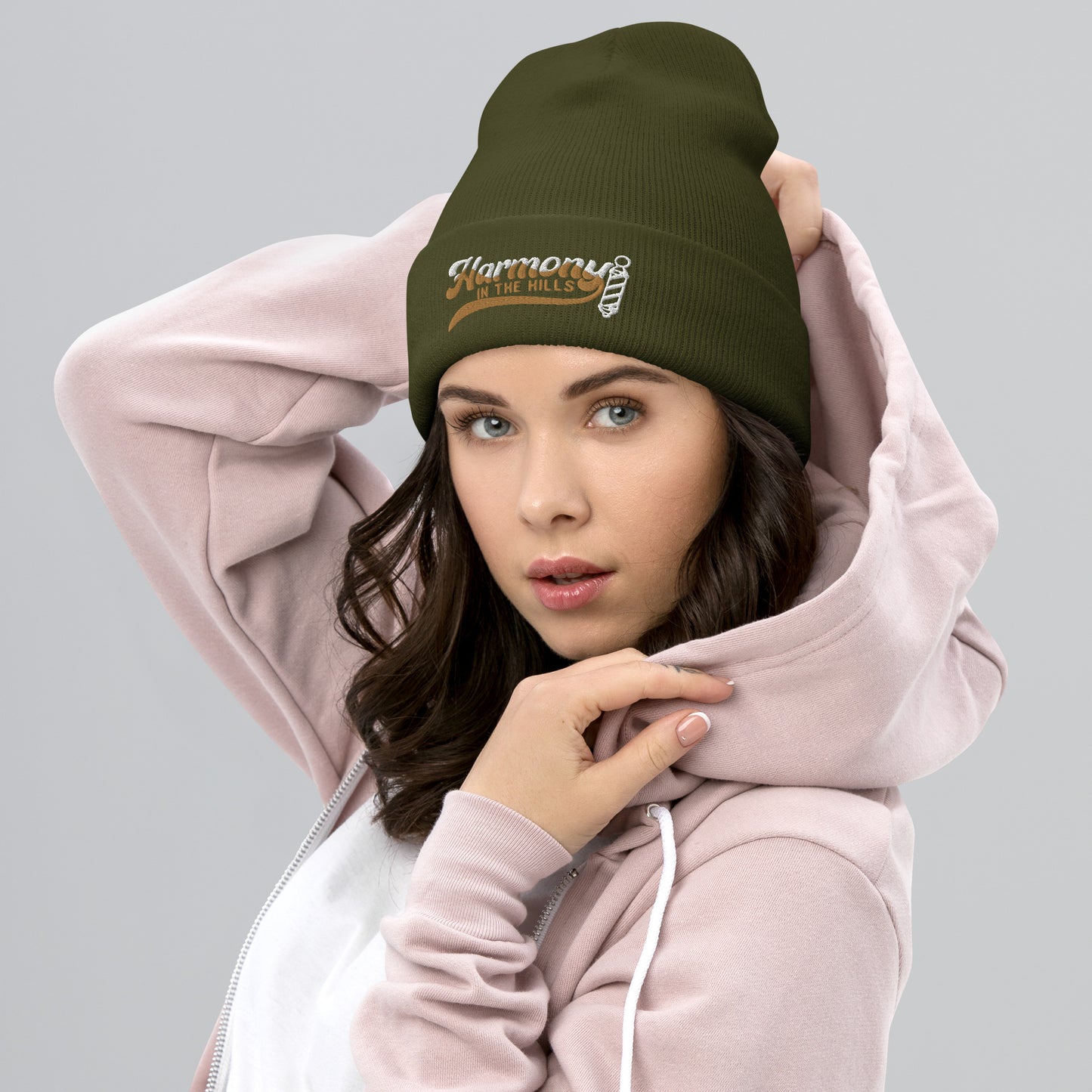 Harmony in the Hills - Embroidered Cuffed Beanie