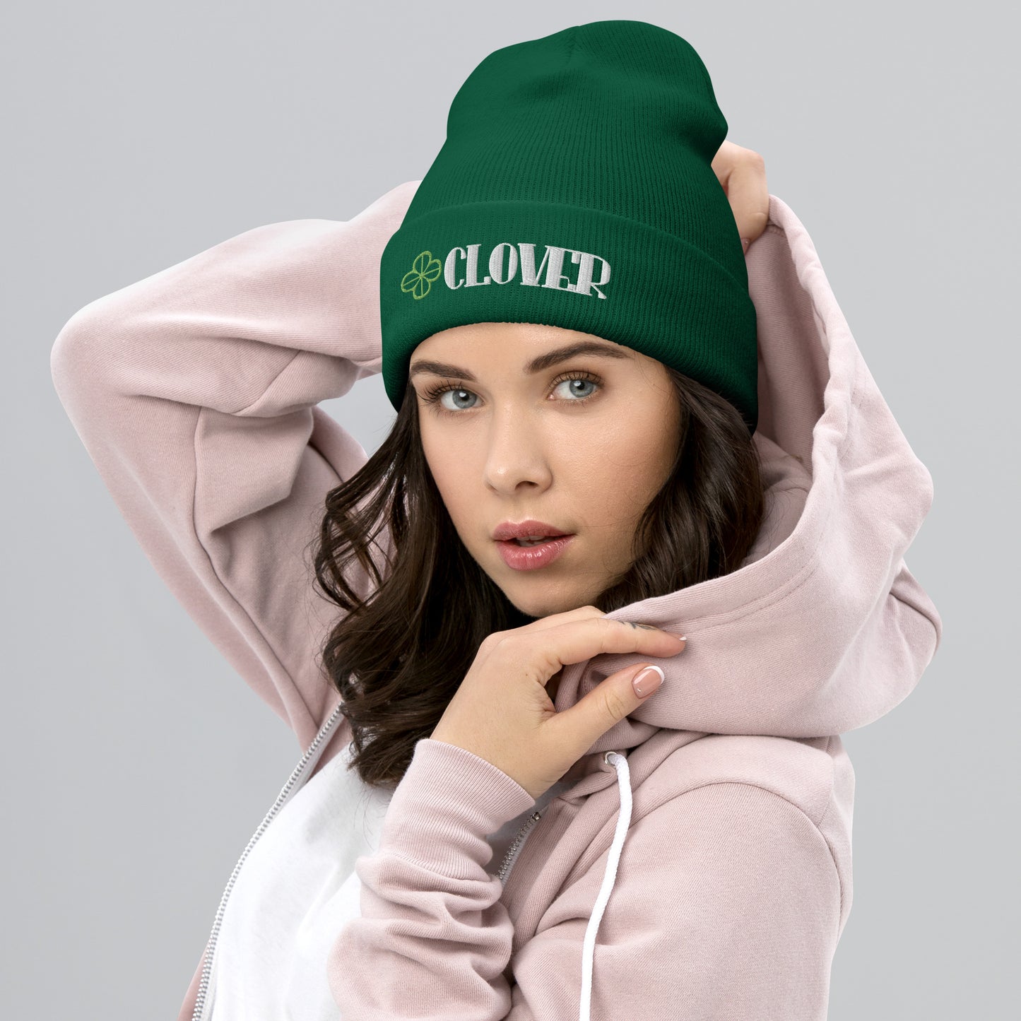 Clover - Embroidered Cuffed Beanie