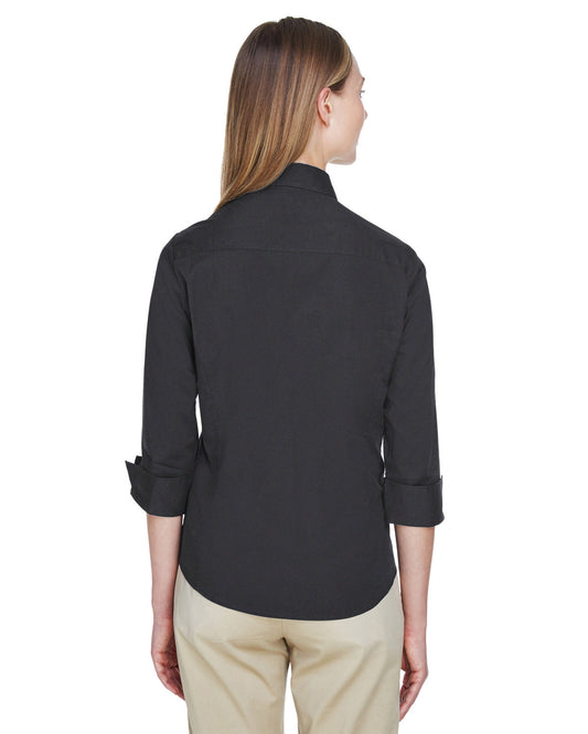 SCS- Fitted - Embroidered Devon & Jones Perfect Fit™ 3/4-Sleeve Stretch Poplin Blouse