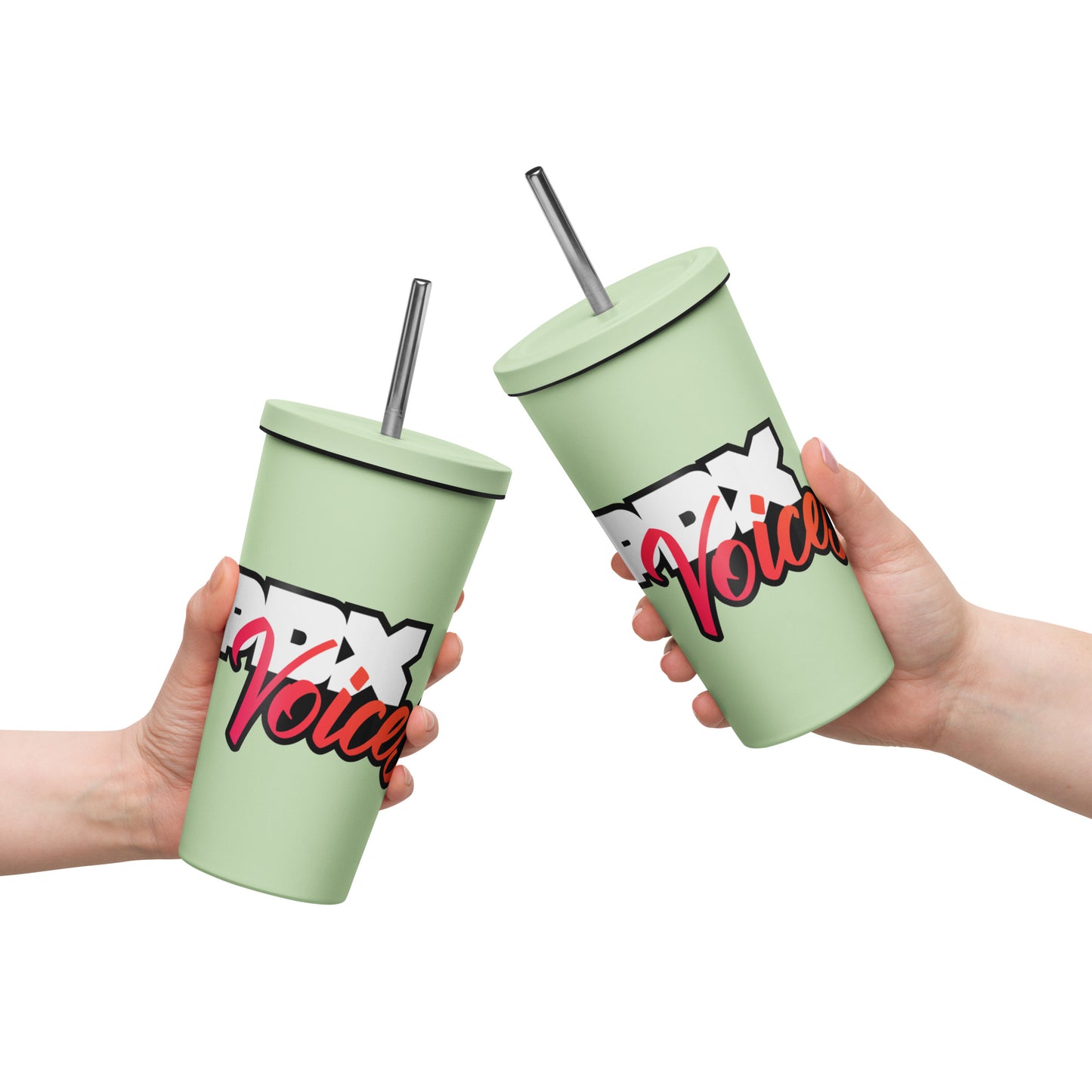 PDX Voices - Printed Insulated tumbler with a straw