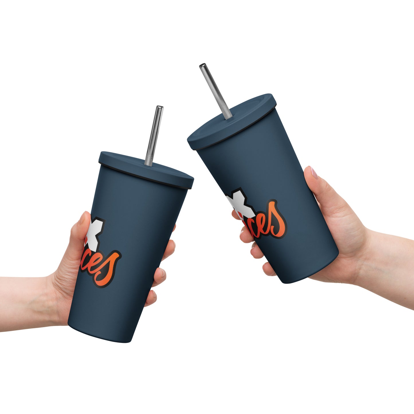 PDX Voices - Printed Insulated tumbler with a straw