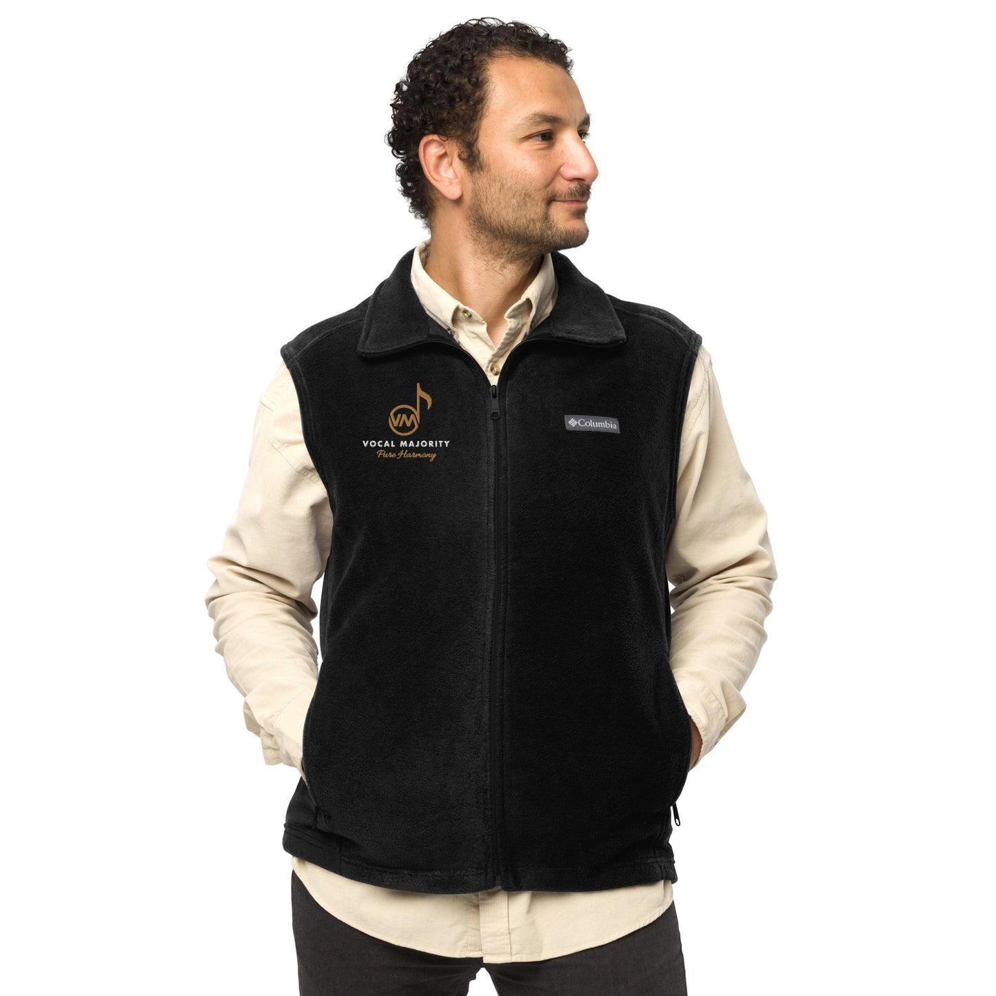 Vocal Majority Embroidered Men’s Columbia fleece vest