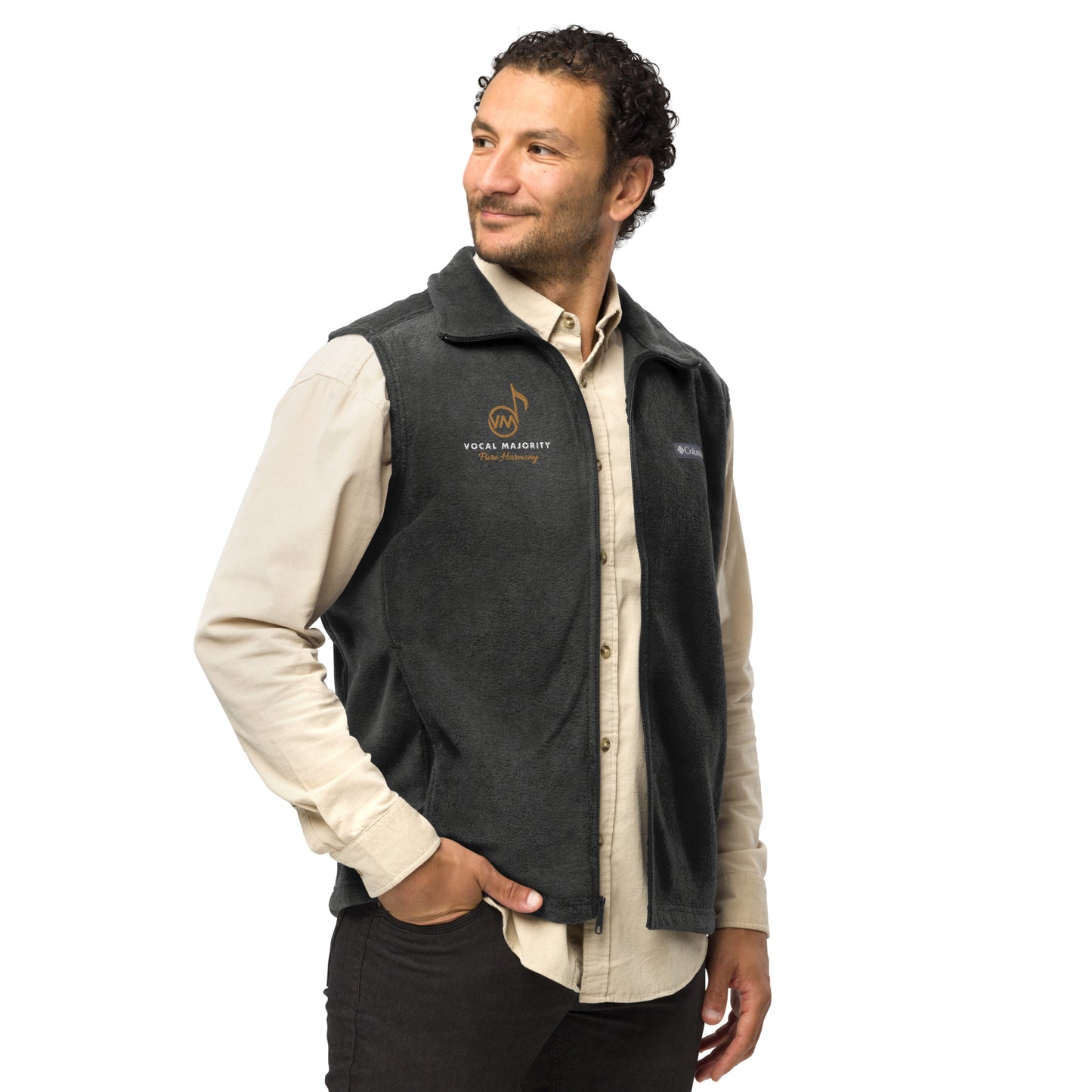 Vocal Majority Embroidered Men’s Columbia fleece vest