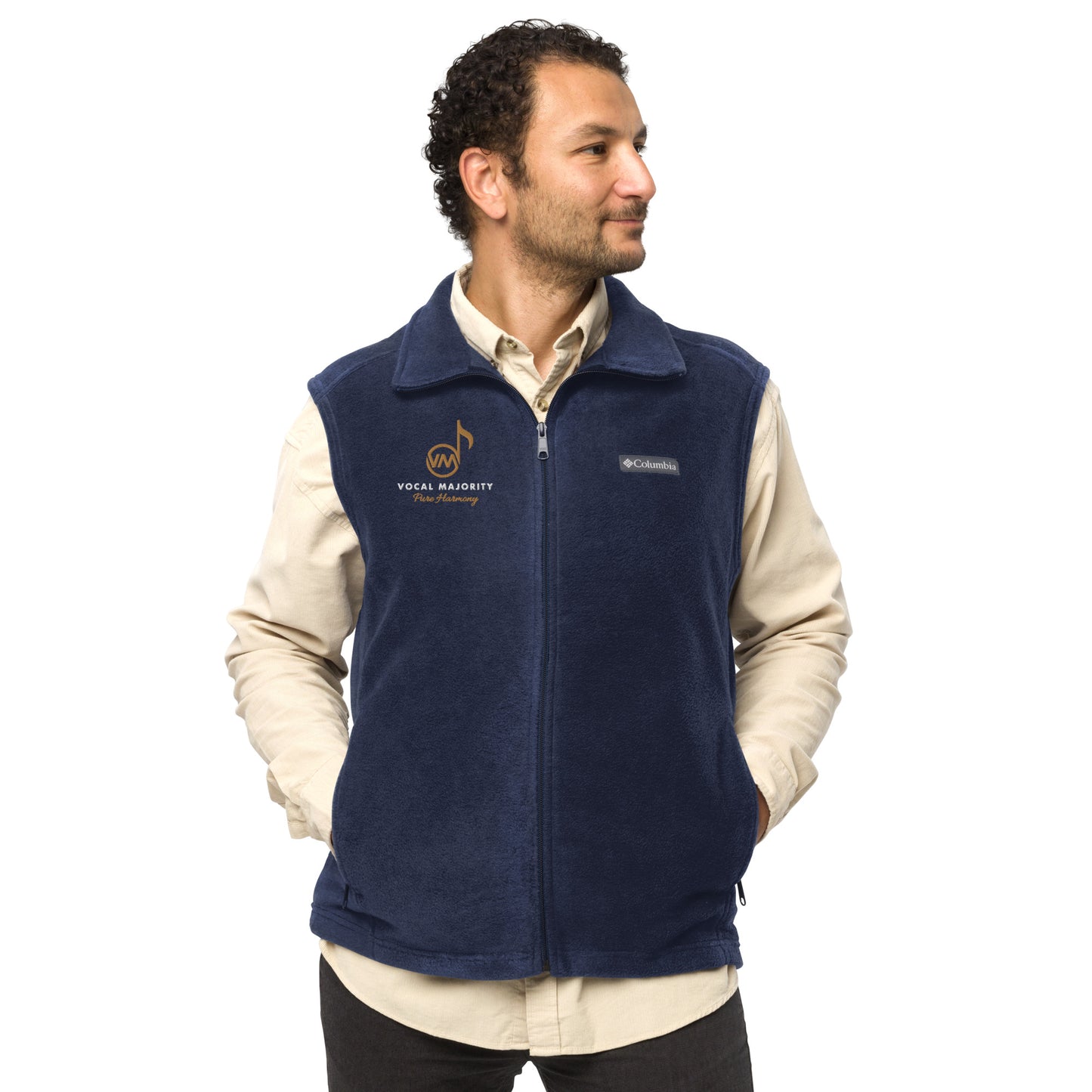 Vocal Majority Embroidered Men’s Columbia fleece vest