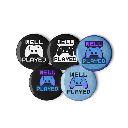 Well Played - Set of 10 buttons