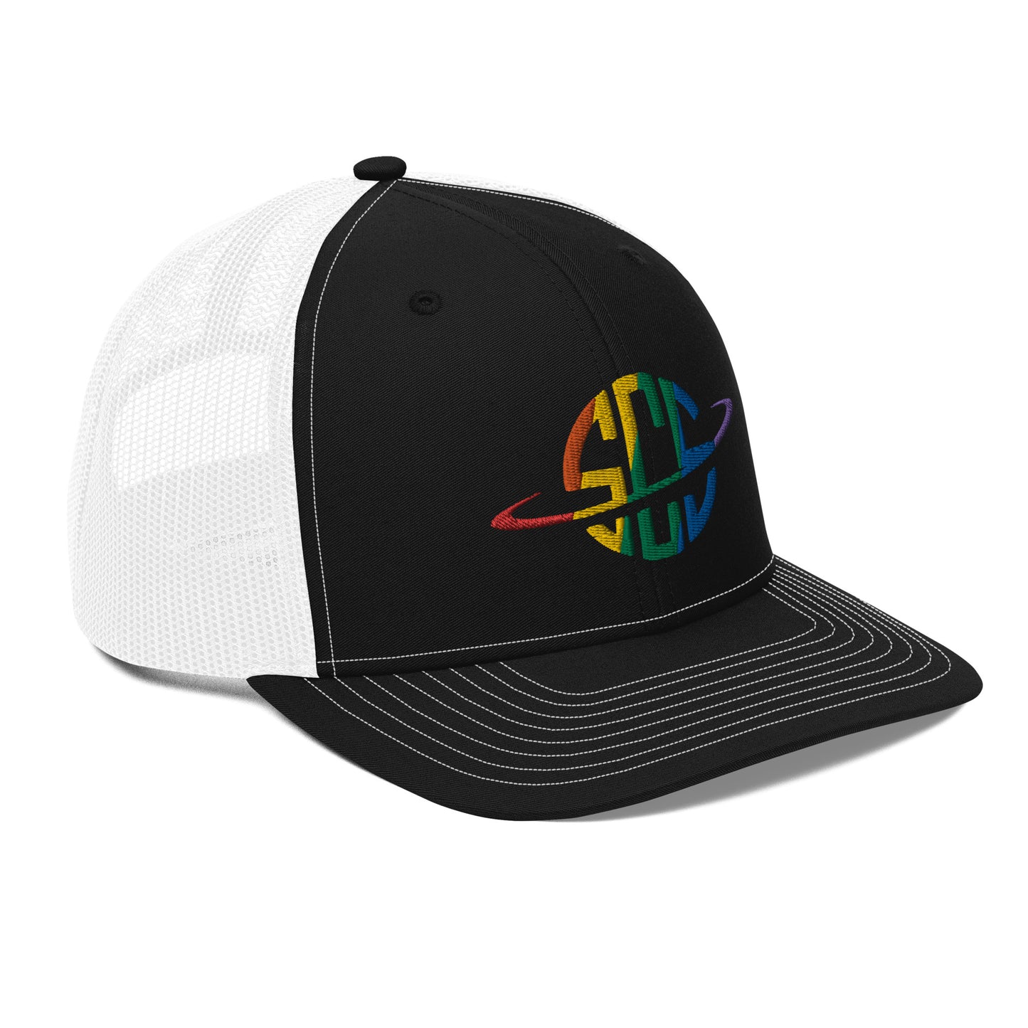 Space City Sound - Rainbow Pride logo - Embroidered Trucker Cap