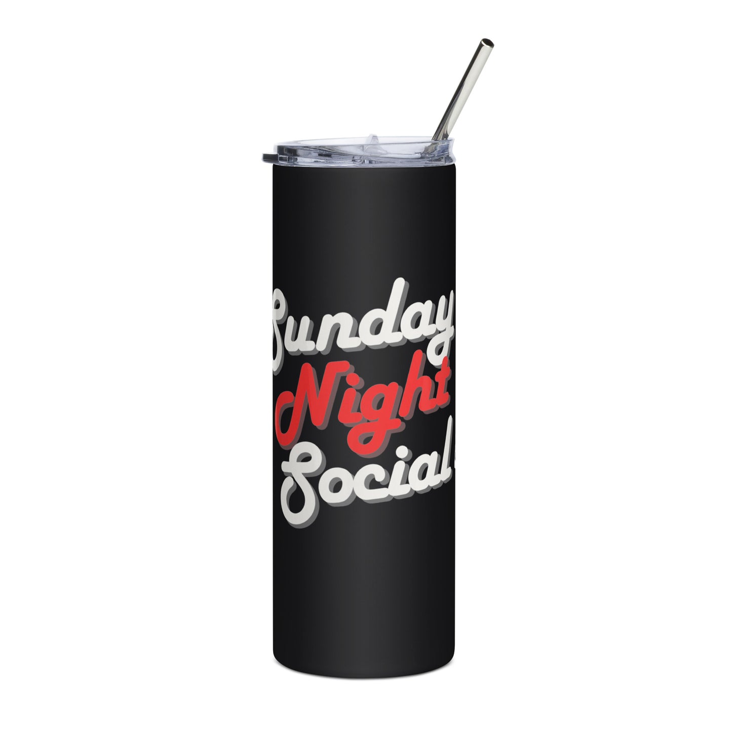 Sunday Night Social - Printed Stainless steel tumbler