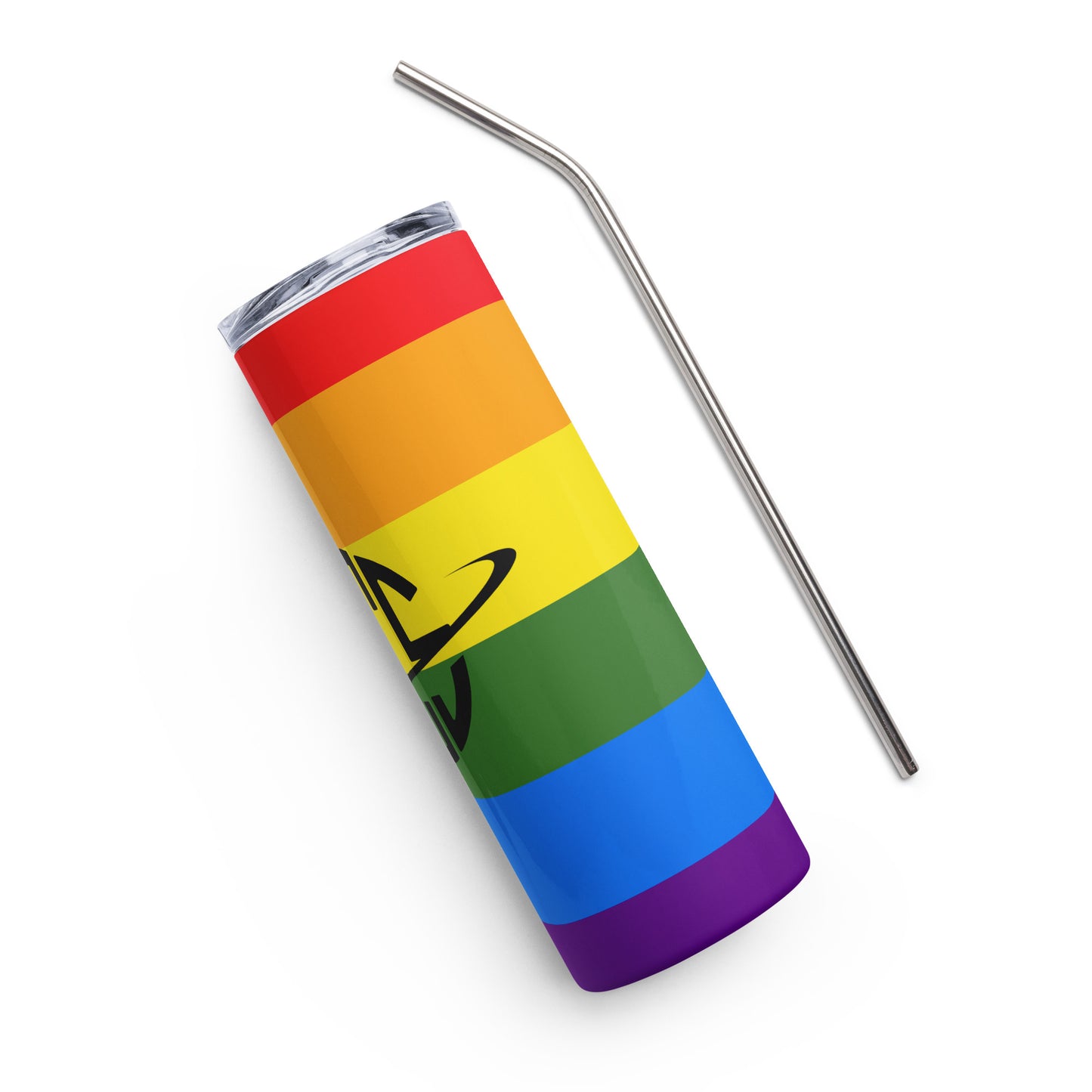 Space City Sound - Rainbow Pride logo - Printed Stainless steel tumbler