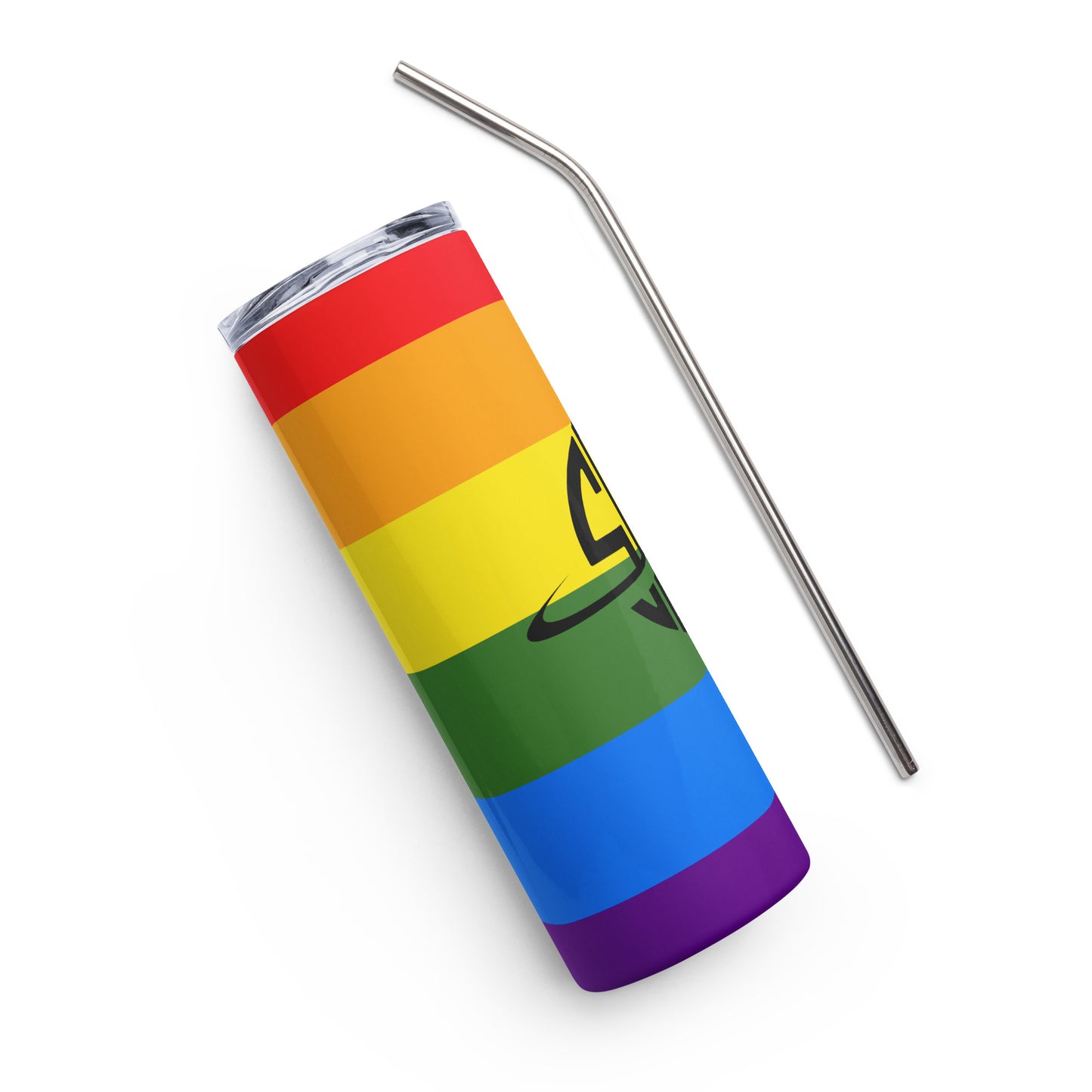 Space City Sound - Rainbow Pride logo - Printed Stainless steel tumbler