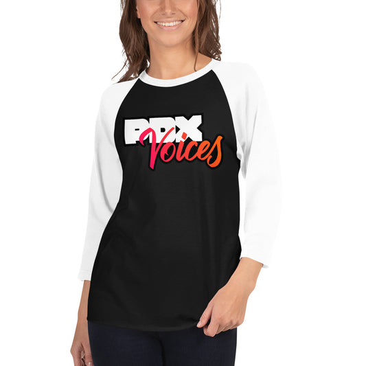 PDX Voices - Printed Unisex 3/4 sleeve raglan shirt