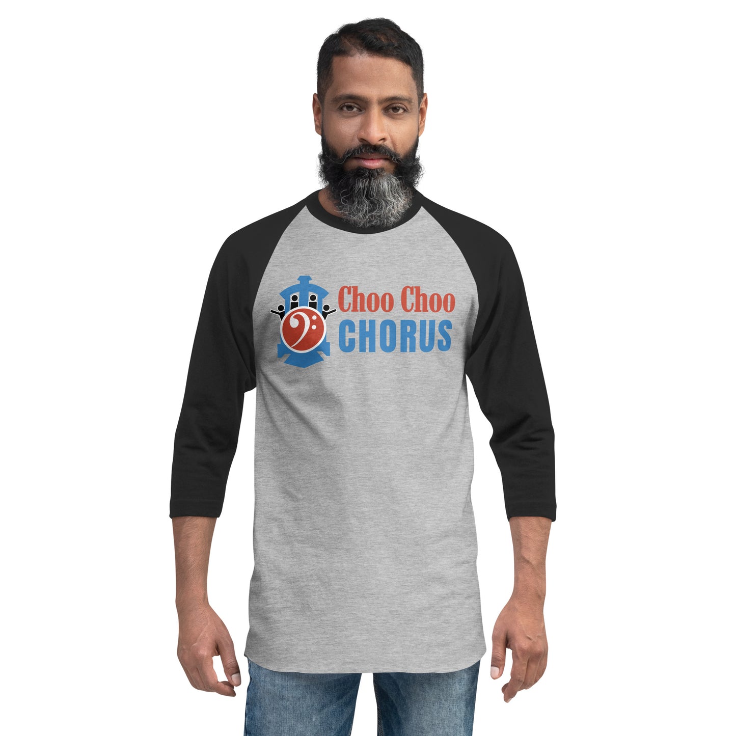 Choo Choo Chorus - Printed 3/4 sleeve raglan shirt