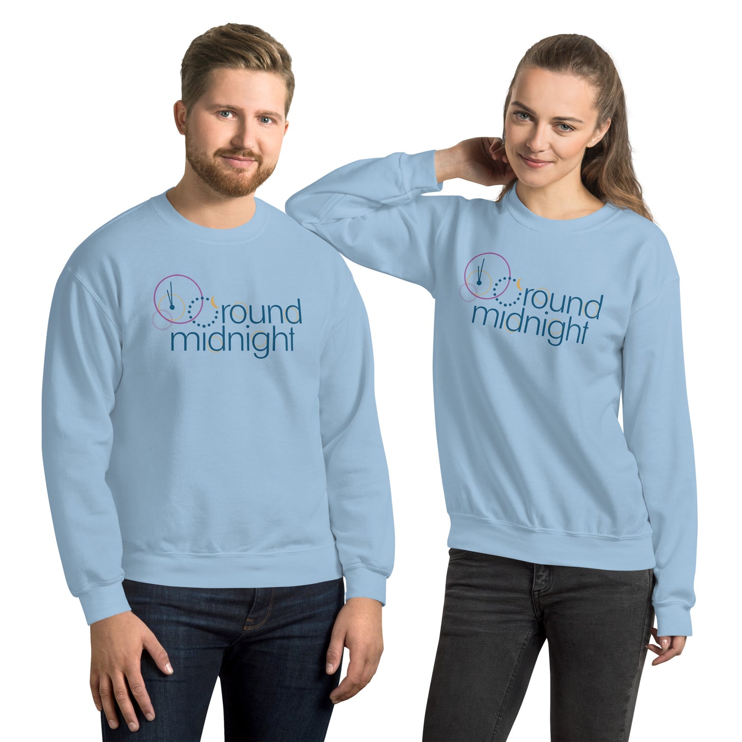 Round Midnight - Printed Gildan Unisex Sweatshirt