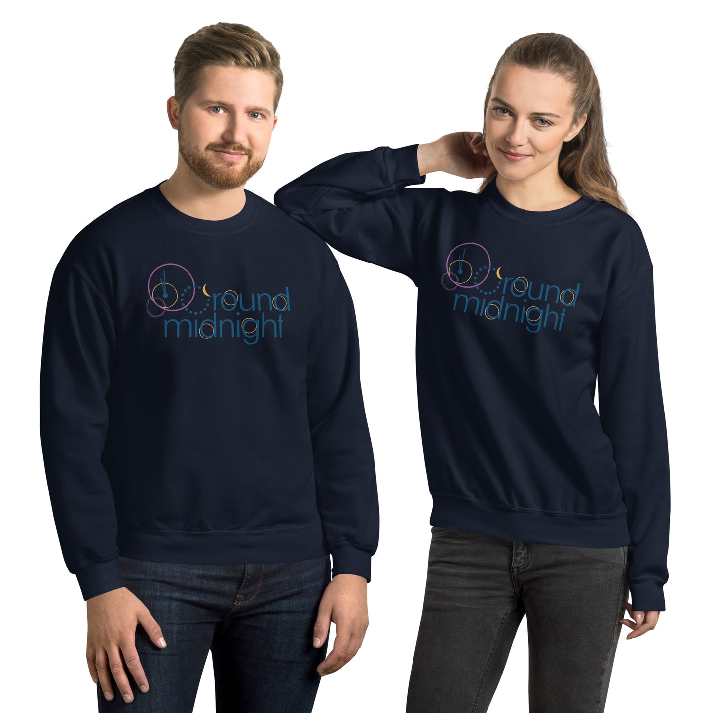 Round Midnight - Printed Gildan Unisex Sweatshirt