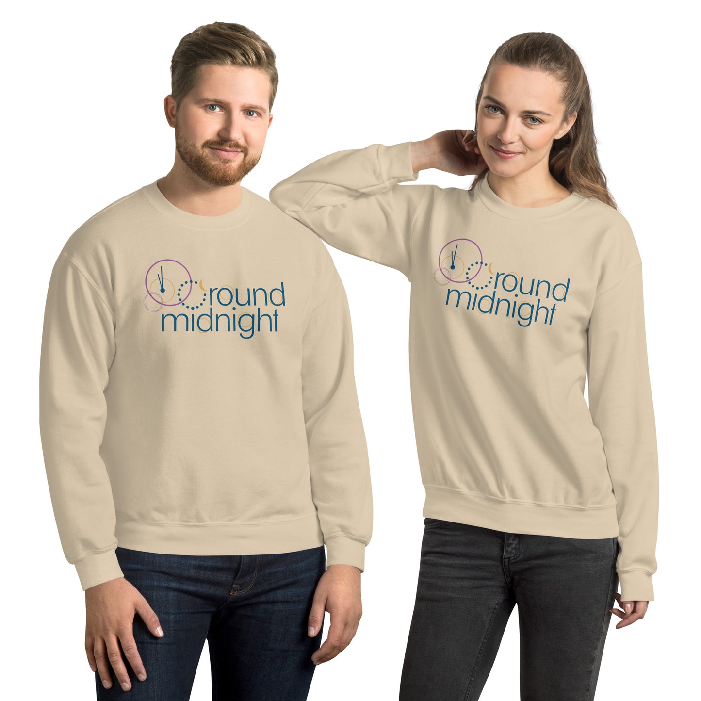 Round Midnight - Printed Gildan Unisex Sweatshirt