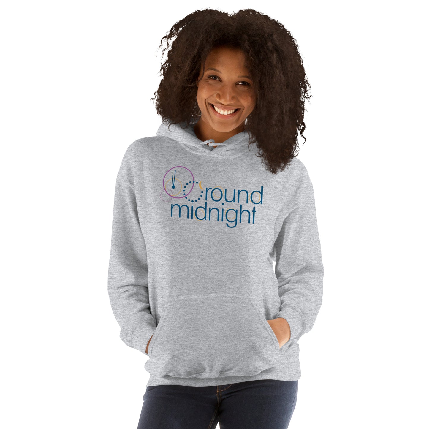 Round Midnight - Printed Gildan Unisex Hoodie