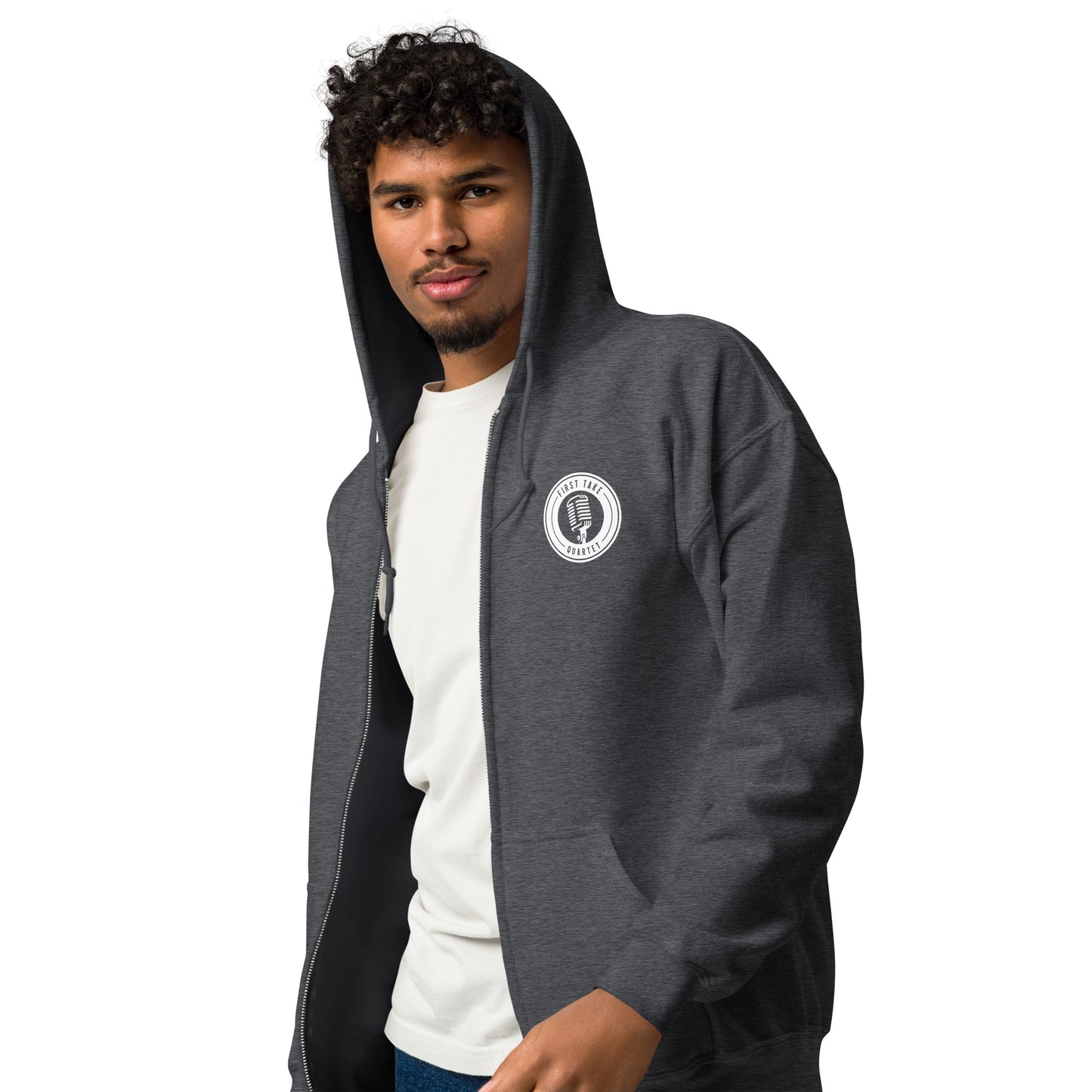 First Take - Printed Unisex heavy blend zip hoodie