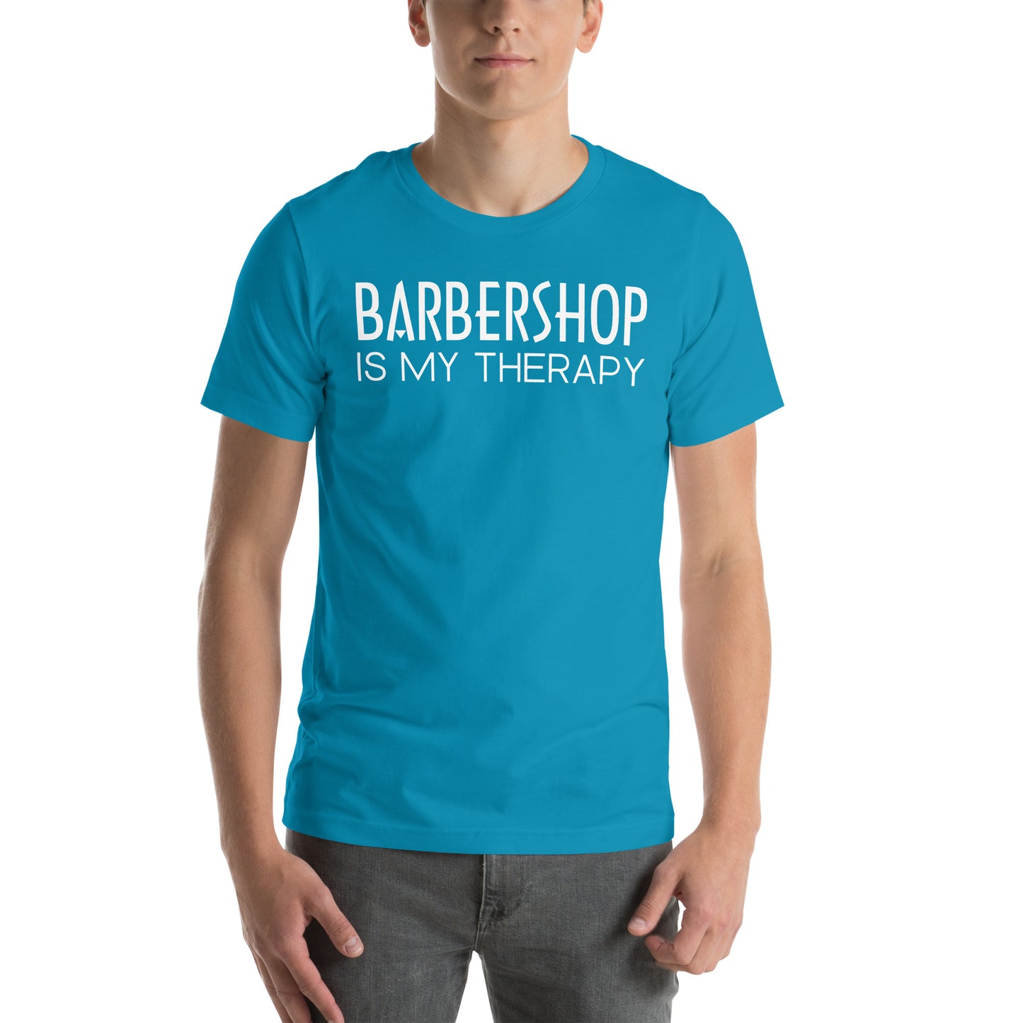 Barbershop is my therapy - printed Unisex t-shirt