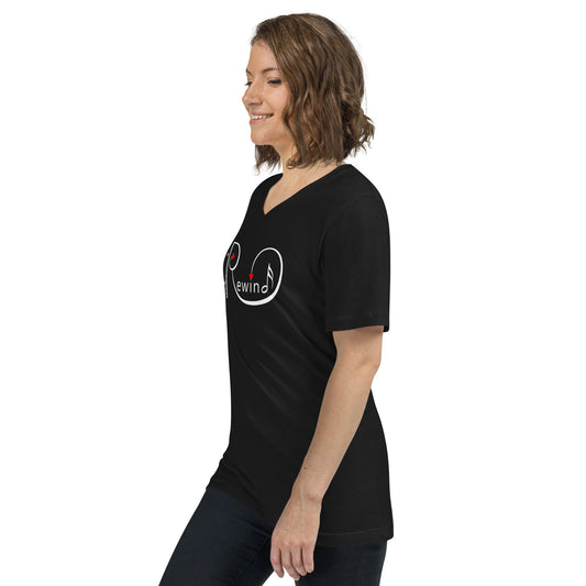 Rewind - Printed Unisex Short Sleeve V-Neck T-Shirt