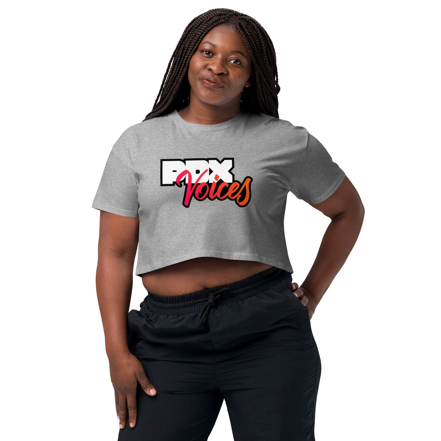 PDX Voices - Printed Women’s crop top