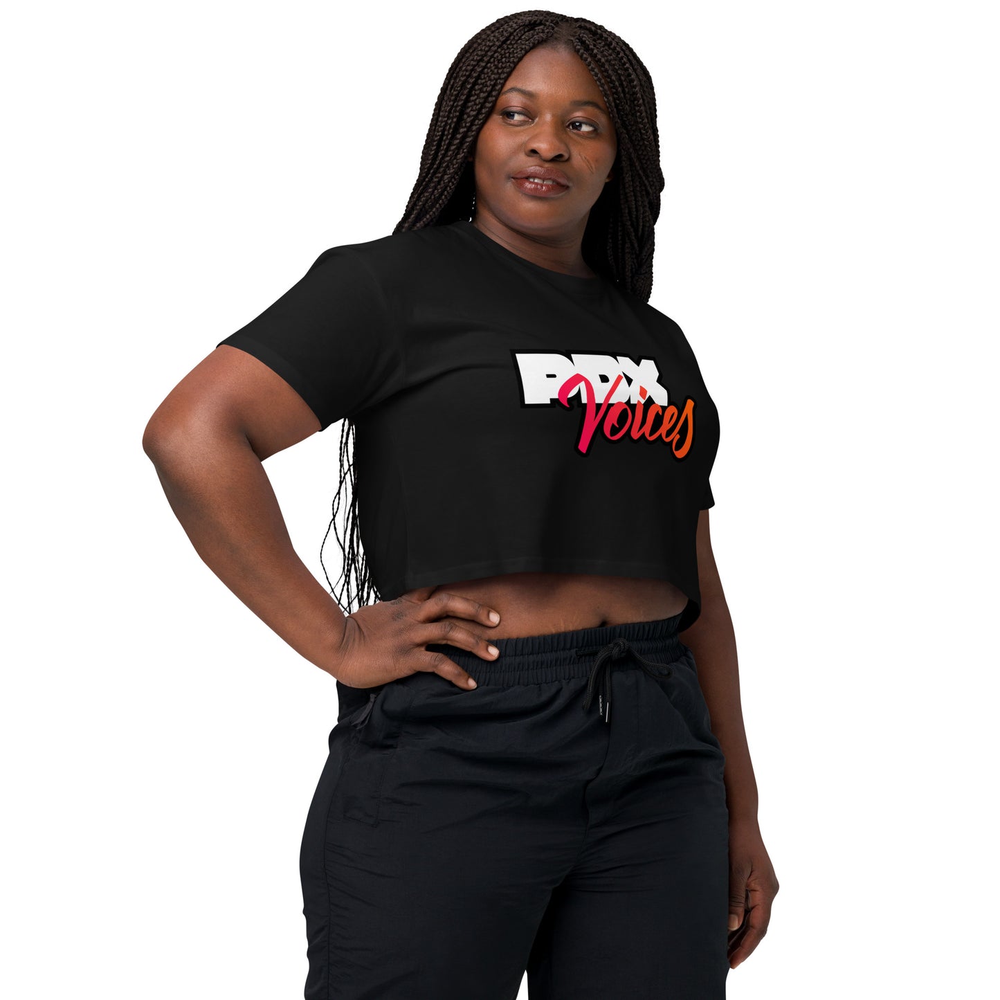 PDX Voices - Printed Women’s crop top