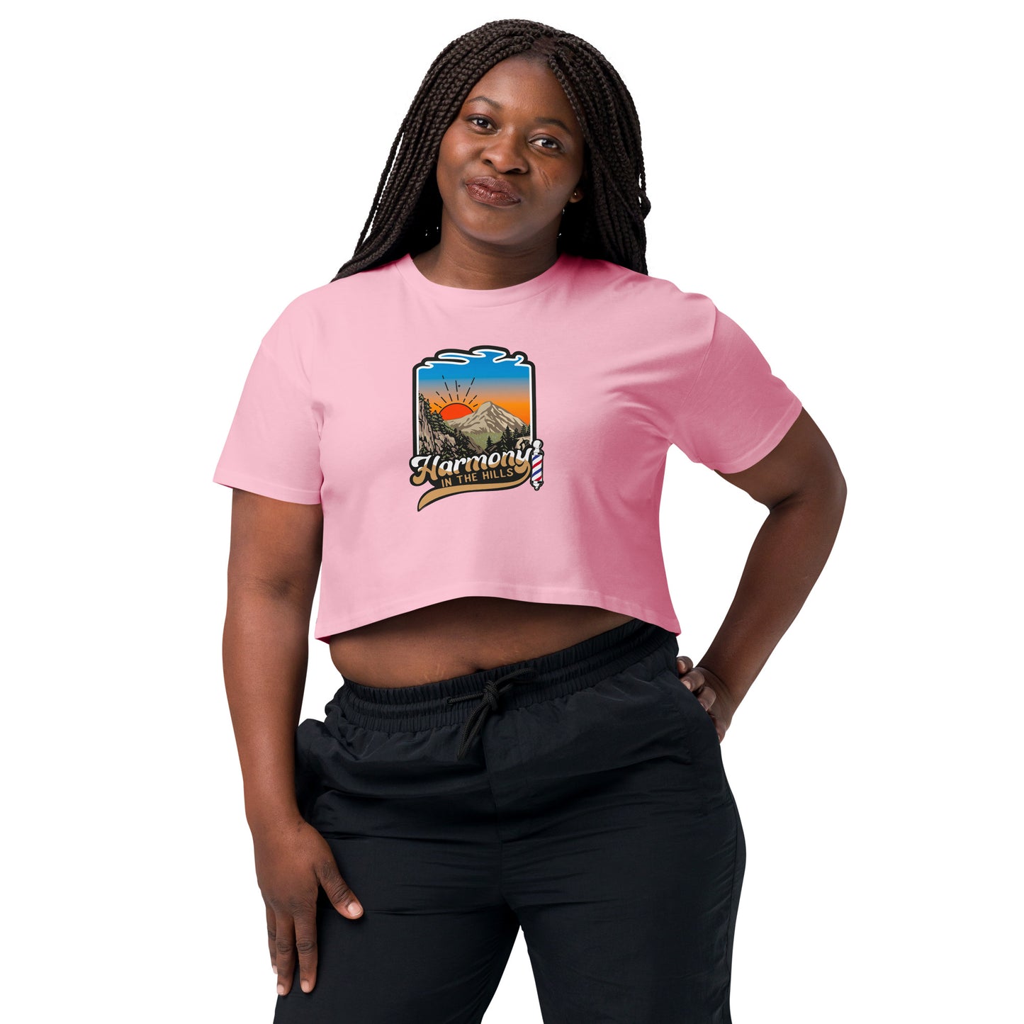 Harmony in the Hills - Printed Women’s crop top