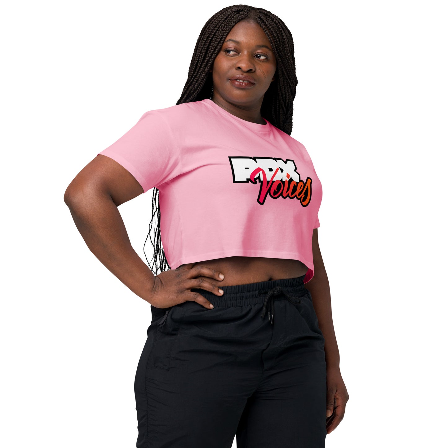 PDX Voices - Printed Women’s crop top