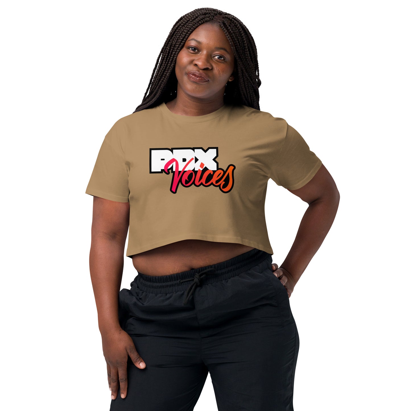 PDX Voices - Printed Women’s crop top