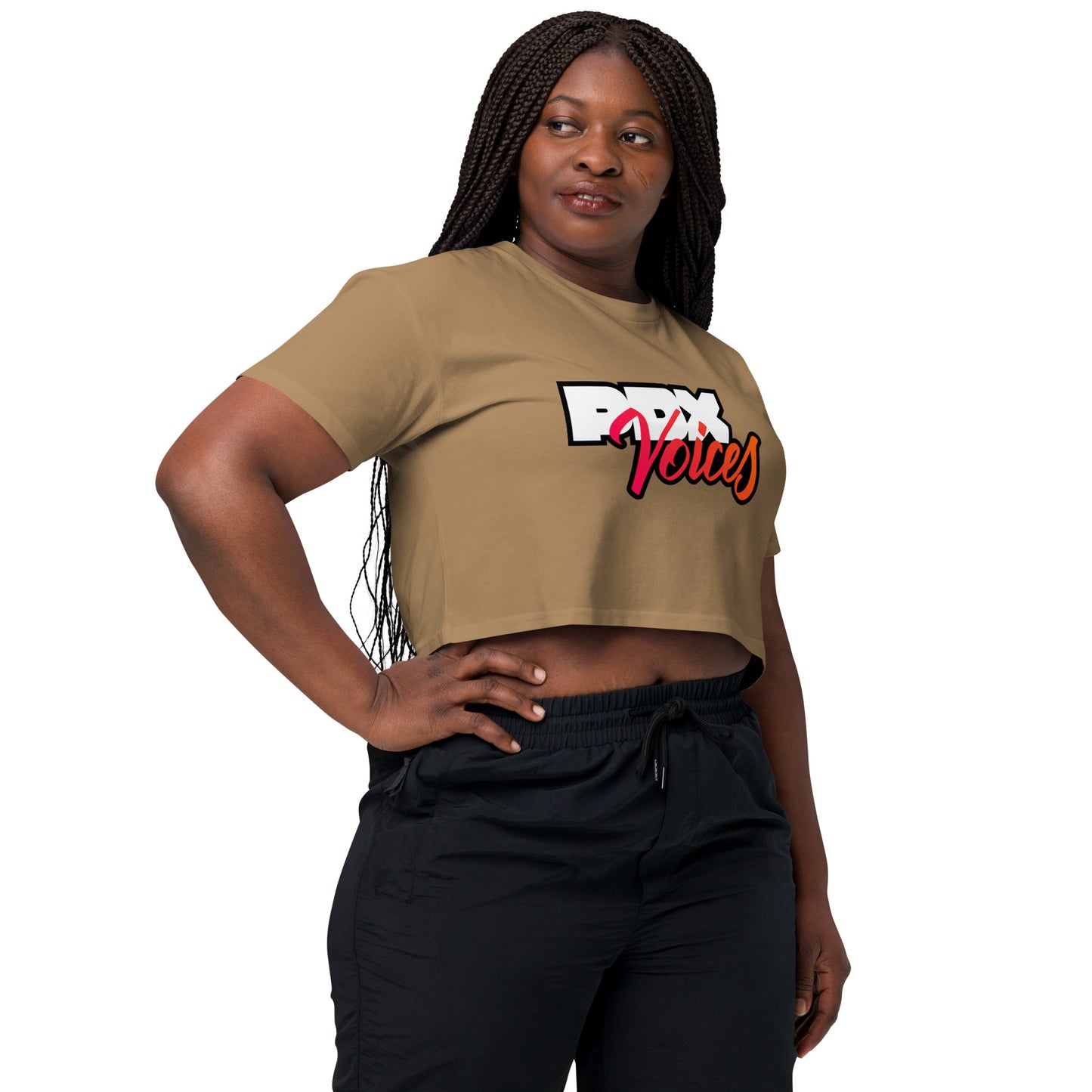 PDX Voices - Printed Women’s crop top