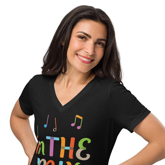 In the Mix - Printed Women’s relaxed v-neck t-shirt