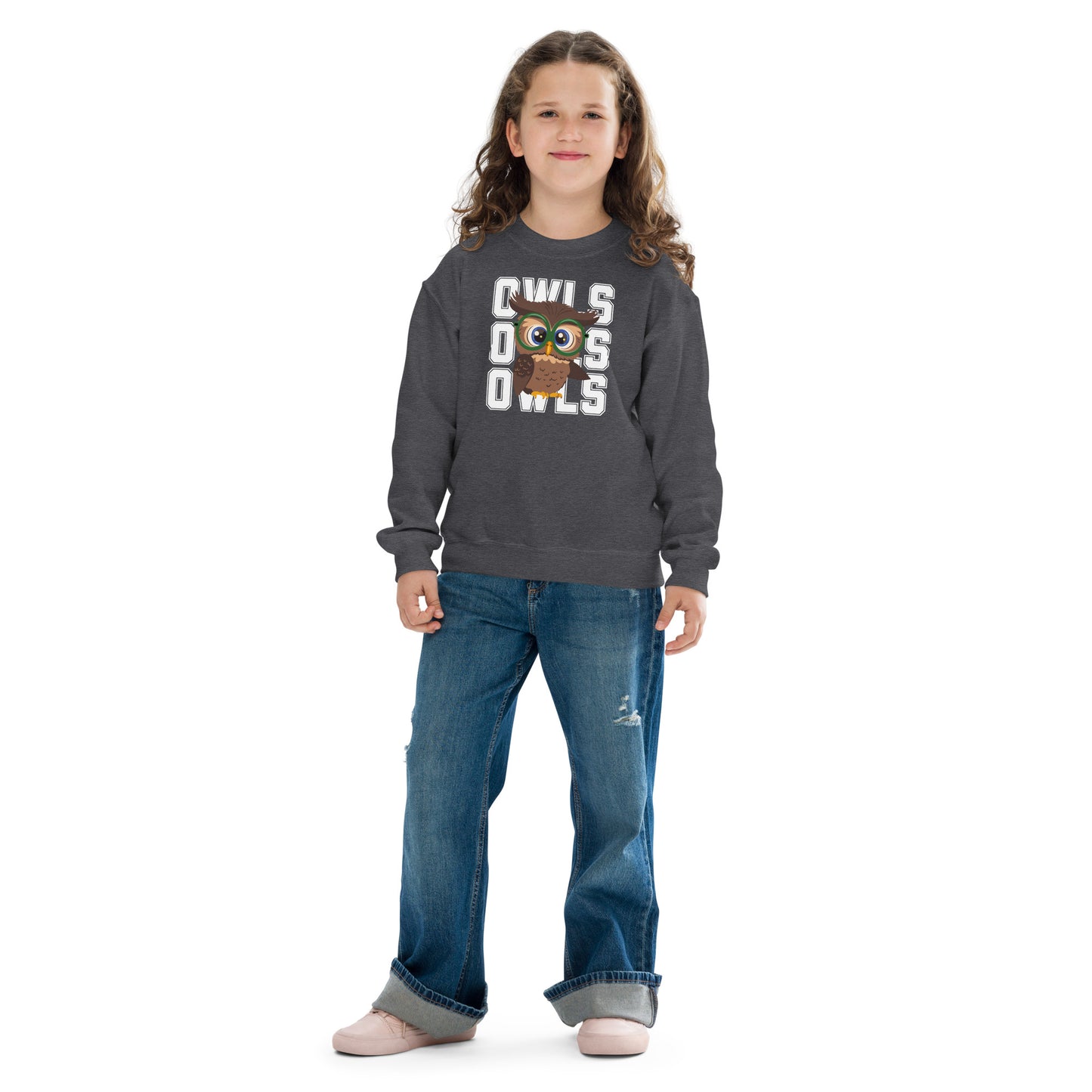 Audubon Owls - Unisex Youth crewneck sweatshirt