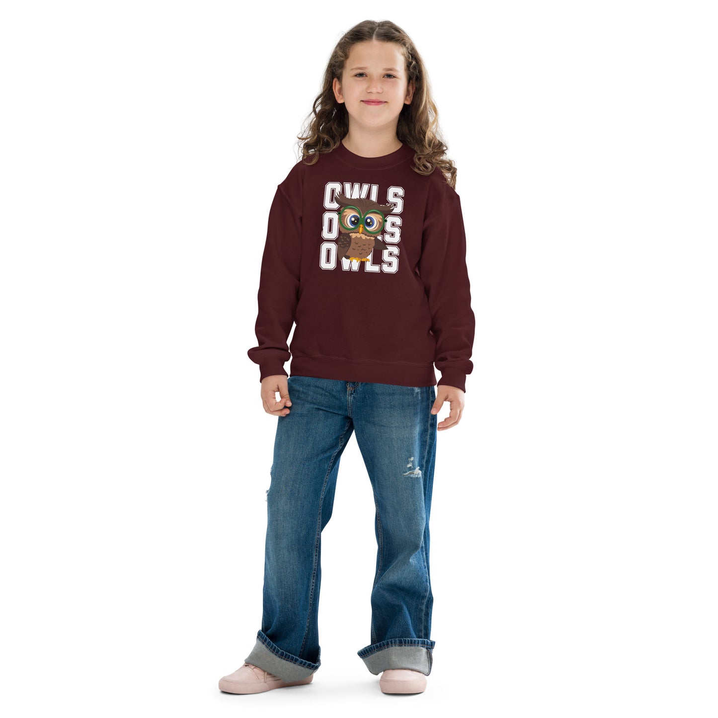 Audubon Owls - Unisex Youth crewneck sweatshirt