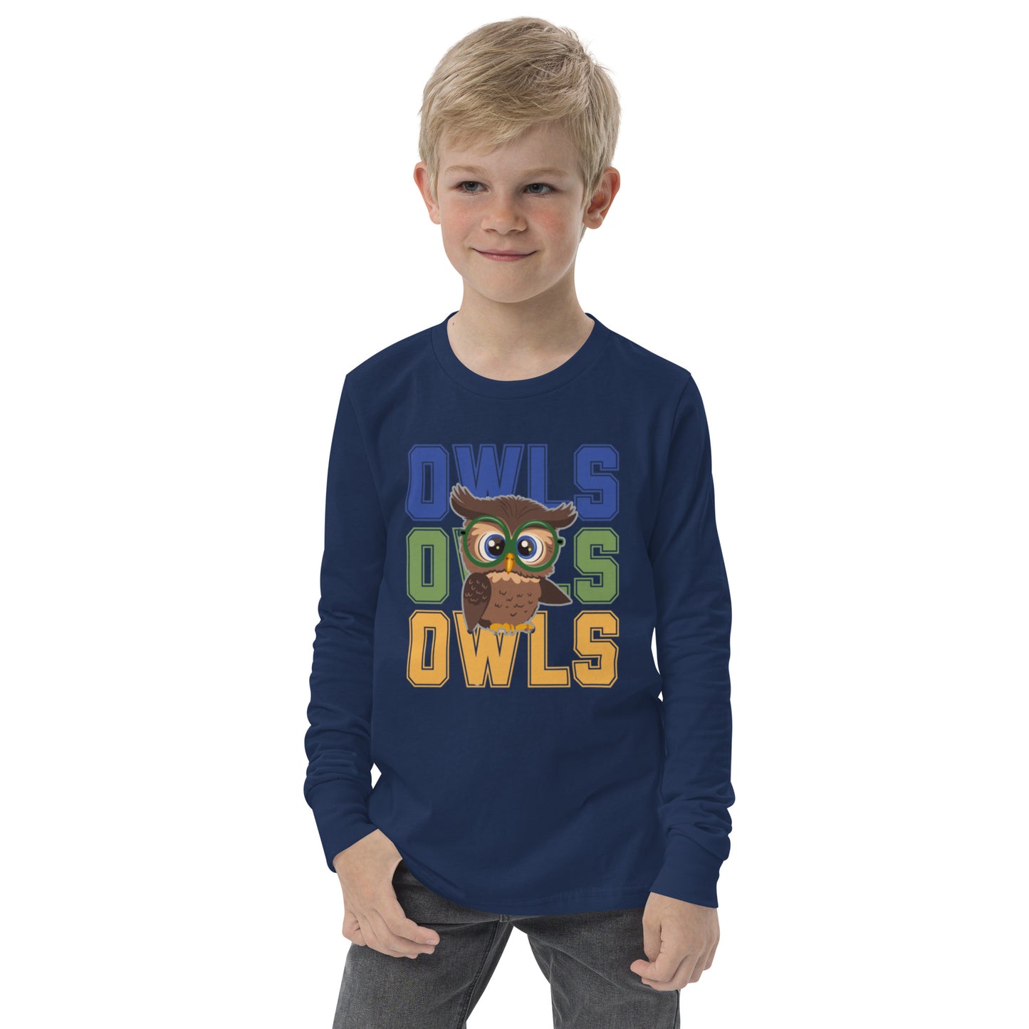 Audubon Owls - Unisex Youth long sleeve Bella + Canvas tee