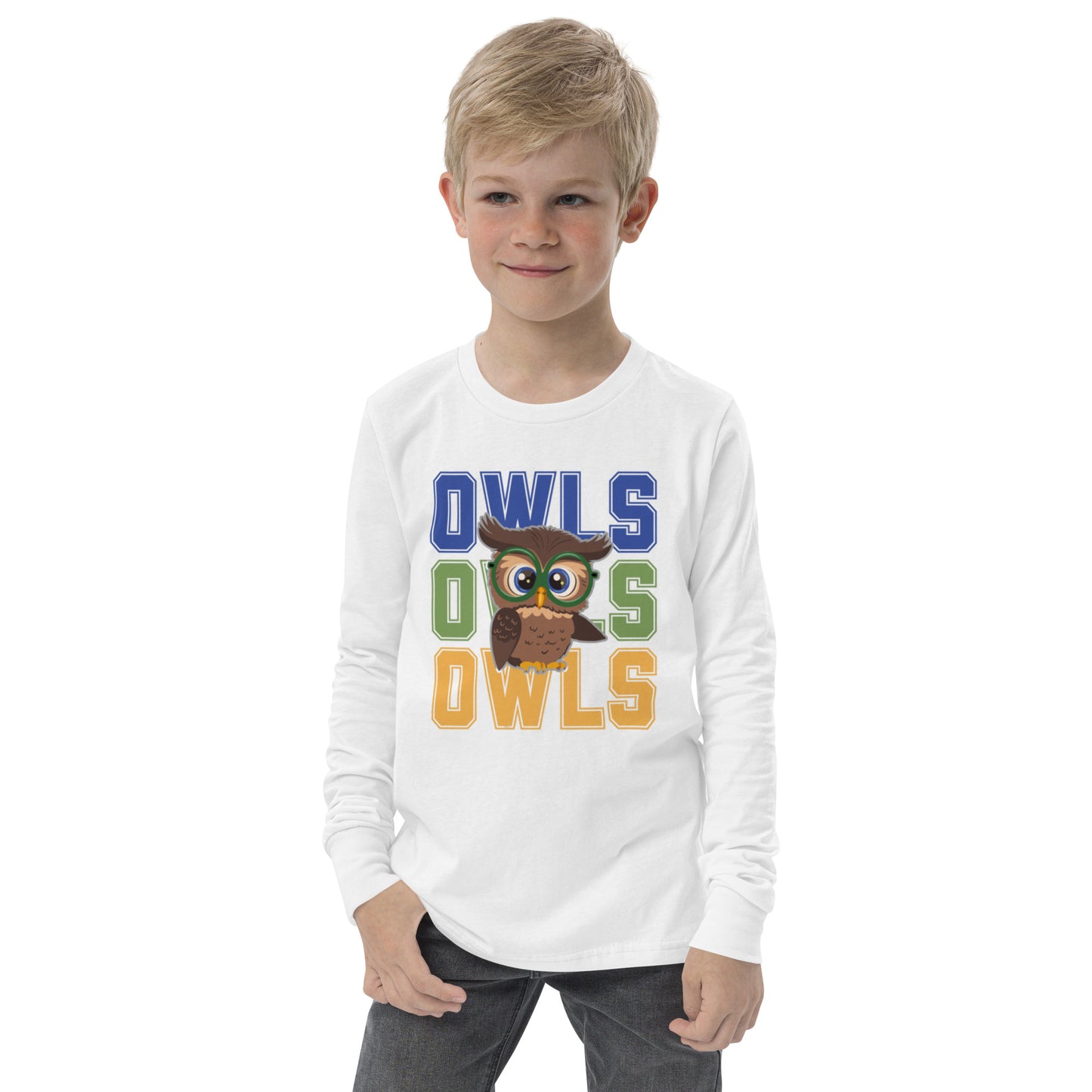 Audubon Owls - Unisex Youth long sleeve Bella + Canvas tee