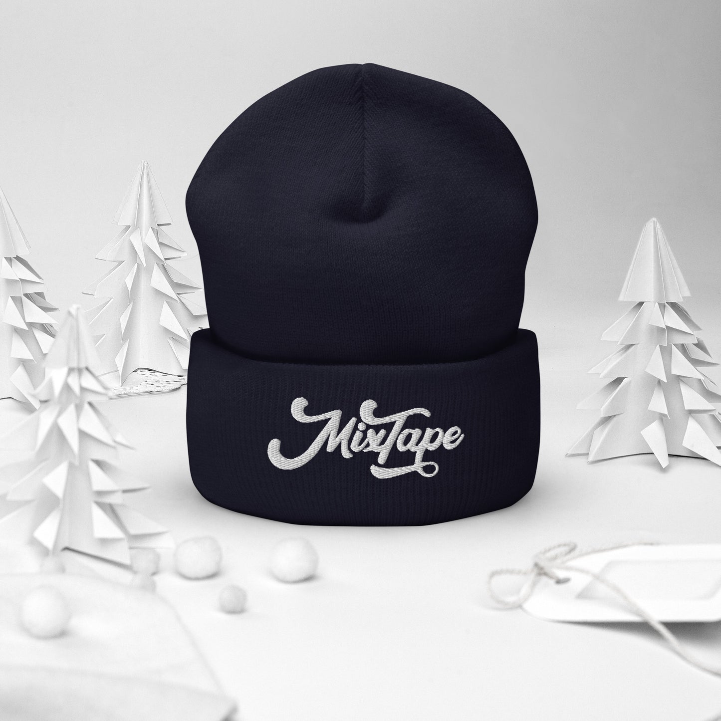 MixTape Logo: Embroidered Cuffed Beanie