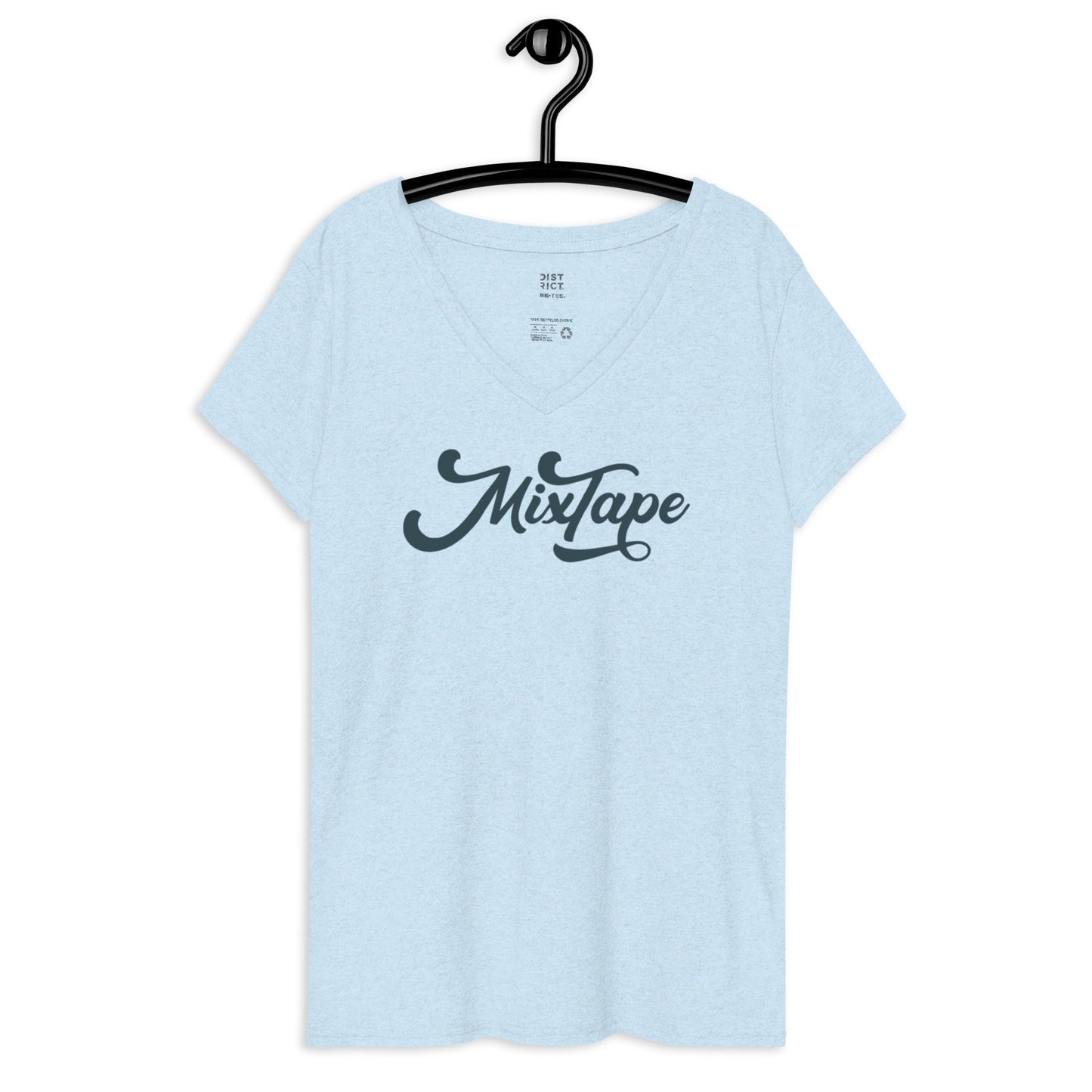 MixTape Logo: Printed Women’s recycled v-neck t-shirt