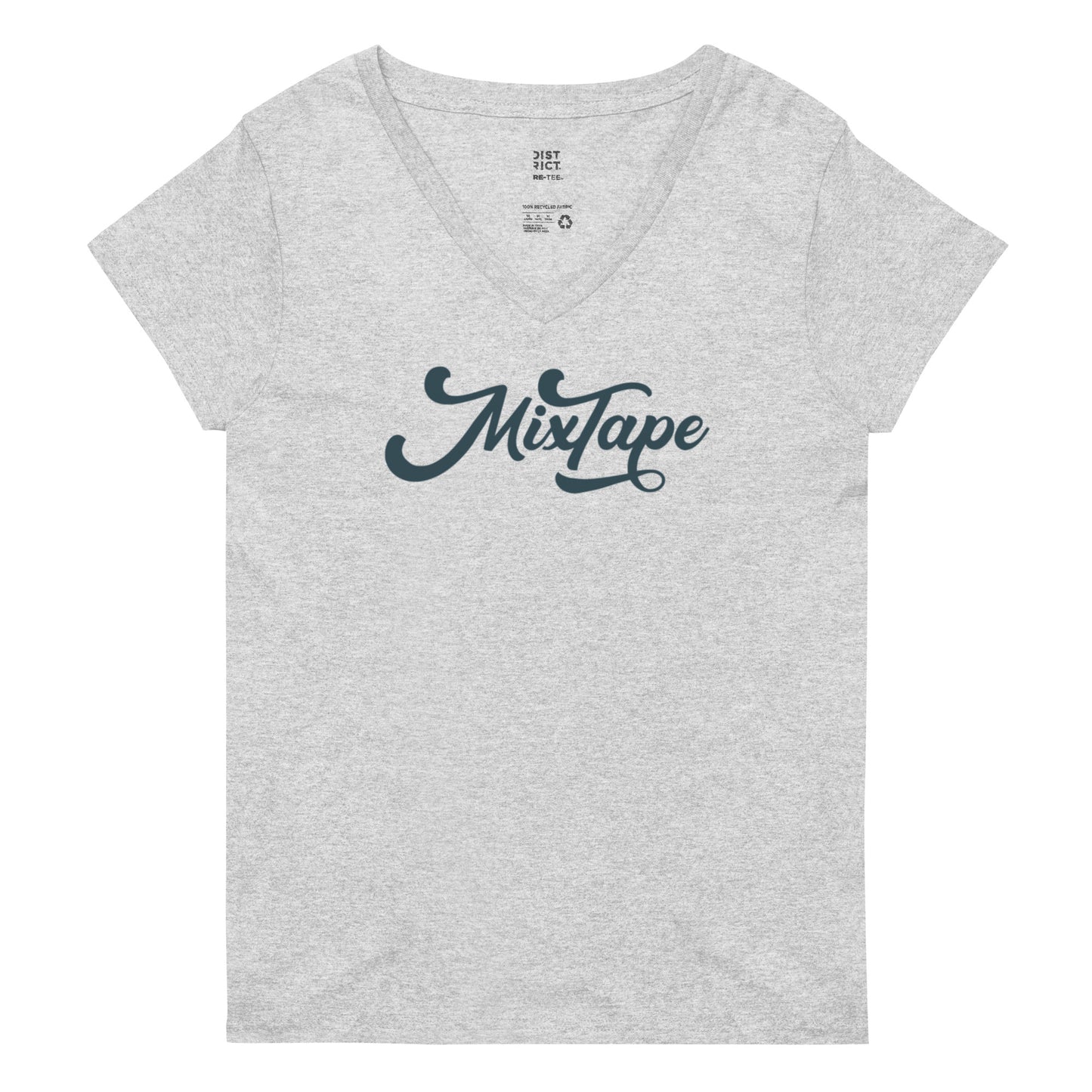 MixTape Logo: Printed Women’s recycled v-neck t-shirt